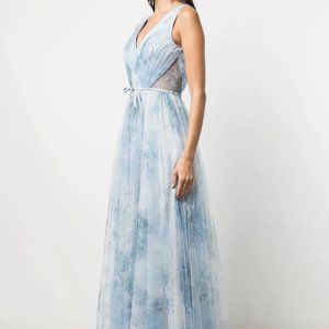 Marchesa Notte Bridesmaids Sora floral-print tulle dress size 6